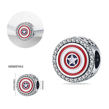 Escudo Capitán America con brillos Charm