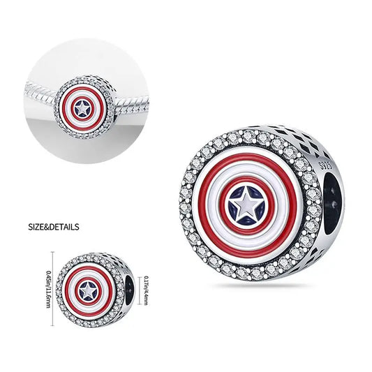 Escudo Capitán America con brillos Charm