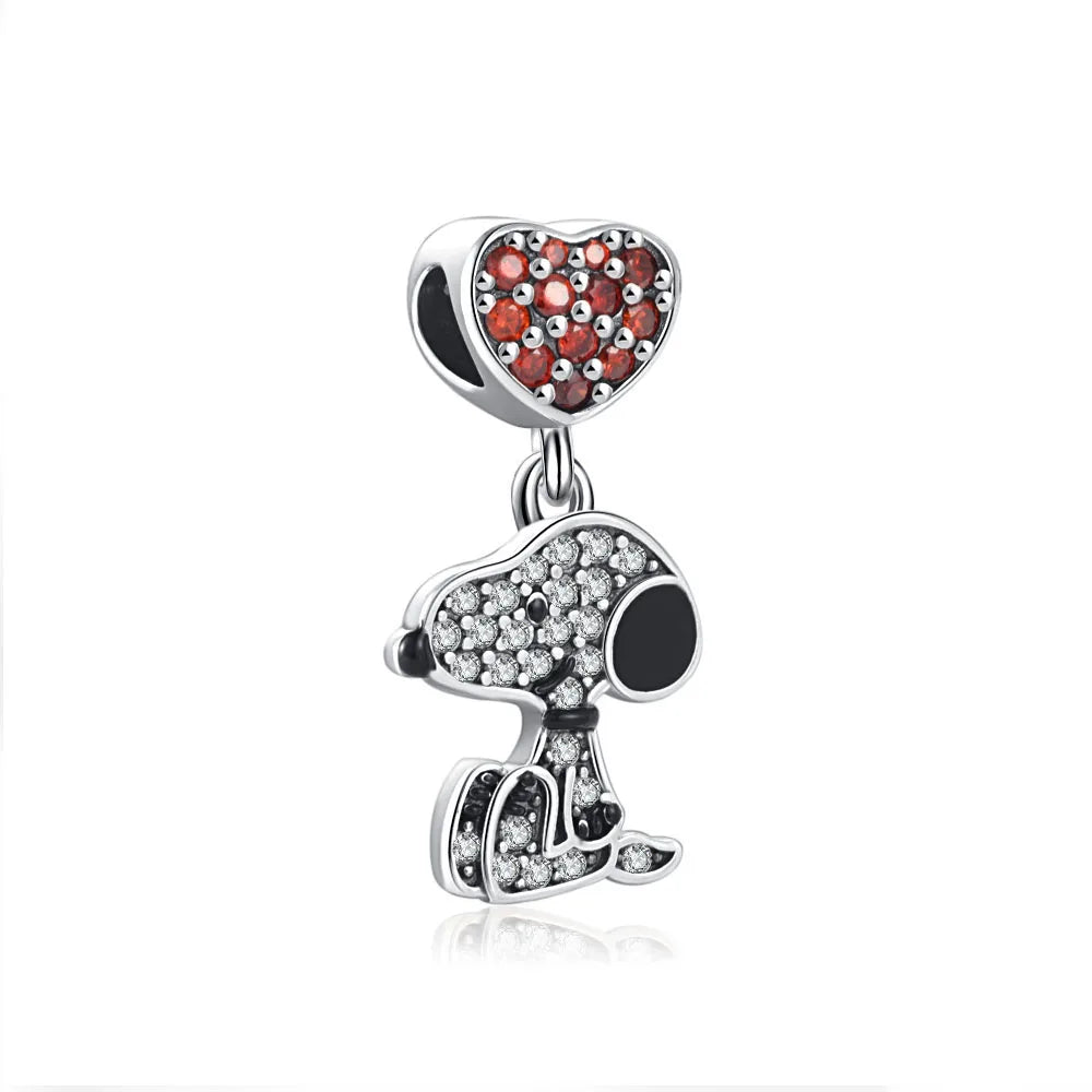Snoopy Corazón Rojo Charms